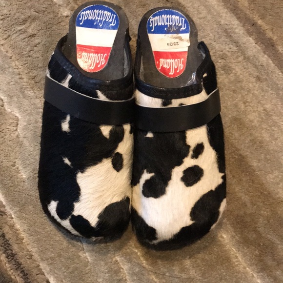 Cow hair Kids vintage clogs - Picture 2 of 6